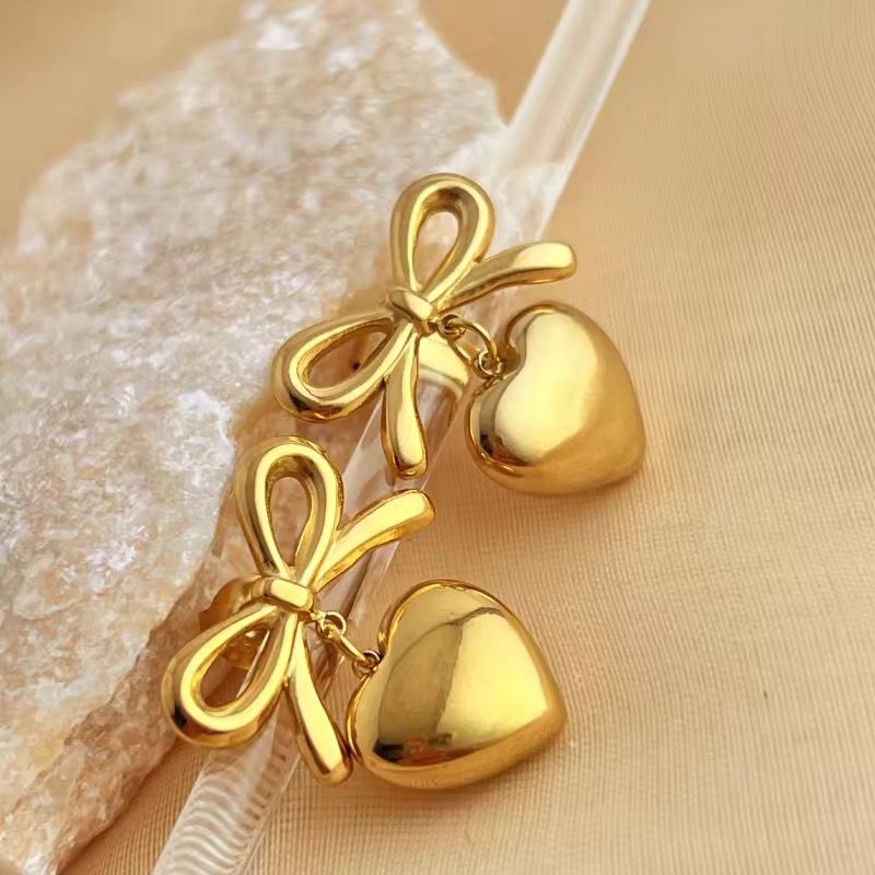 Bow Heart Earring