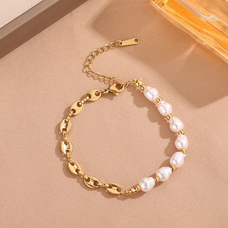 Pearl & Chain Bracelet