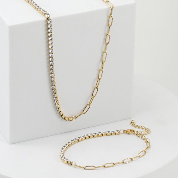 Diamond & Chain Bracelet