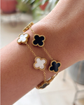 Black & White Clover Flip Bracelet