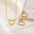 Chain Heart Pendant & Earrings  Set