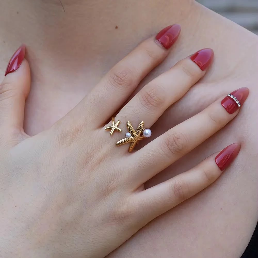 Pearl Starfish Ring