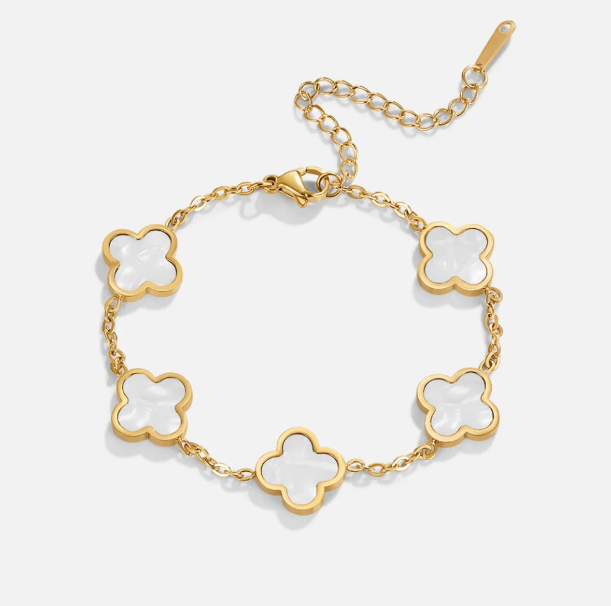 Black & White Clover Flip Bracelet